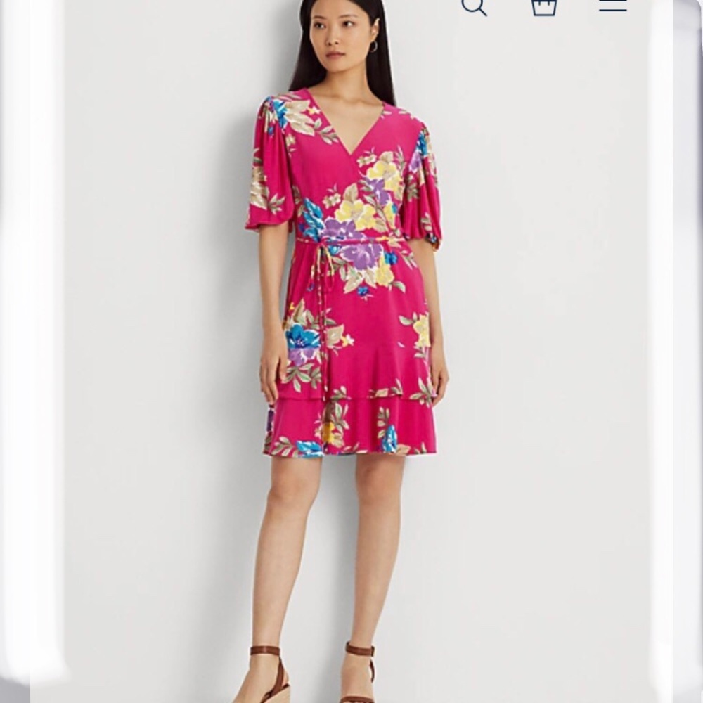 NWT Lauren Ralph Lauren Floral Stretch Jersey Dress size 8